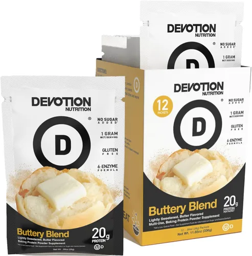 Miniatura 16 de Devotion Nutrition Brownie - Proteína en polvo para batidos, hornear, brownies, postres, 0.71 oz de aislado de suero y mezcla de caseína, sin azúcar