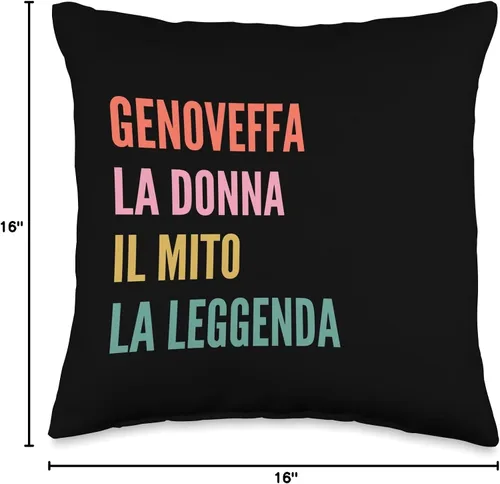 Miniatura 4 de Disegni Di Nomi Italiani Divertenti Per Genoveffa Genoveffa - Almohada italiana divertida con el nombre, 16 x 16 pulgadas, multicolor