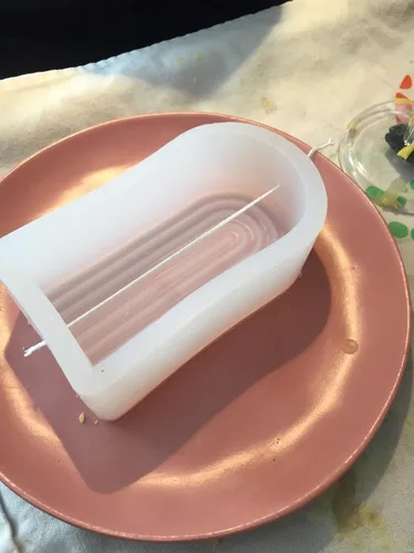 Miniatura 7 de Moldes geométricos de arco iris para velas, molde de silicona en forma de U a rayas, moldes epoxi de líneas abstractas para hacer velas y hornear