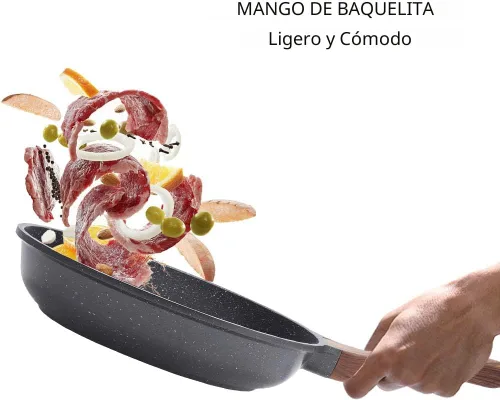 Miniatura 5 de SENSARTE Sartén Antiadherente para Freír, Sartén para Tortilla con Revestimiento de Granito Suizo, Sartén de Chef de Piedra Saludable para Cocinar