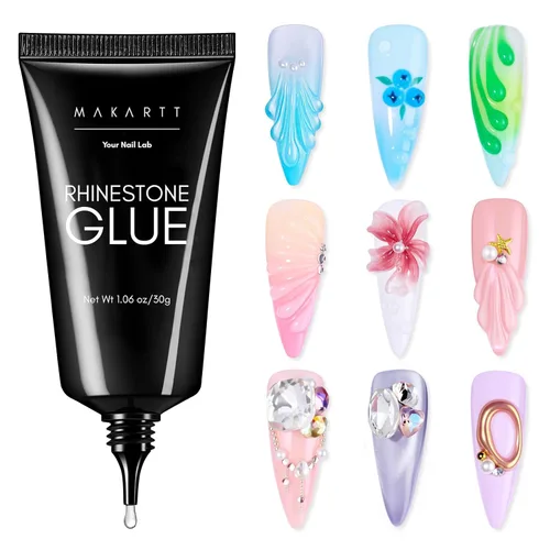 Miniatura 18 de Makartt Arte de uñas en gel 3D, pegamento de gel para esculpir para dibujar, moldear, escultura, gemas y decoración, esmalte de gel transparente que