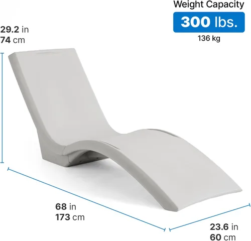Miniatura 2 de Step2 Vero Pool Lounger, in-Pool Chaise Lounge Chair for Tanning Ledges up to 12 in, Outdoor Patio Chair, Weighted, Grey w/Speck