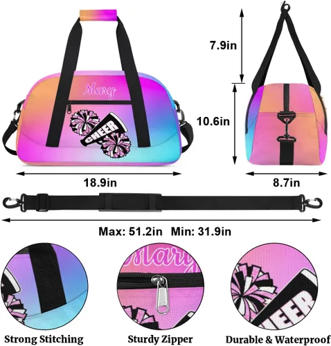Miniatura 2 de Bolsa deportiva personalizada para niñas, bolsa de gimnasio personalizada para niños, bolsa de lona de viaje personalizada con nombre, bolsas de fin