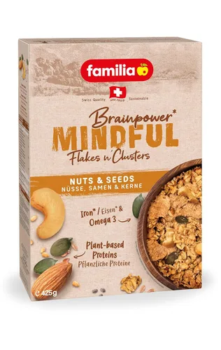 Miniatura 8 de Familia Swiss Muesli Cereal, 0g de azúcar añadido, Cereal lleno de energía con pasas, avellanas y almendras, caja de 29 onzas (6 unidades)
