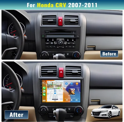 Miniatura 3 de Estéreo de coche para Honda CRV 2007-2011 Radio de coche, reproductor de MP5 con Apple Carplay Android Auto Mirror Link, 9 pulgadas pantalla táctil