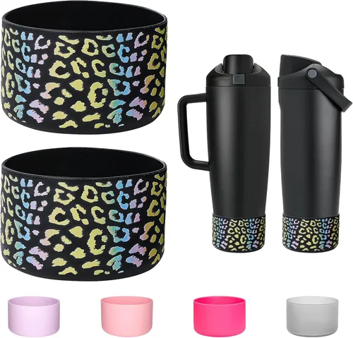 Miniatura 11 de WK IEASON 2PCS Protective Silicone Boots Compatible with Owala FreeSip Sway 30oz 40oz Bottles and 40oz Tumblers, Anti-Slip Bottom Cover Boot for