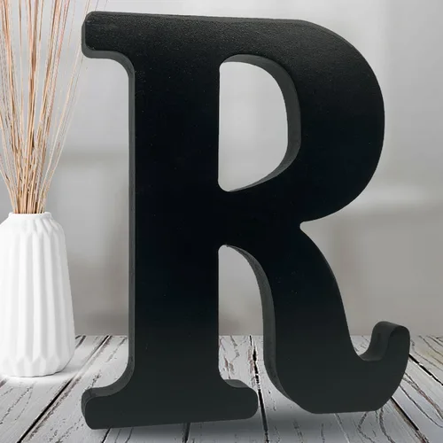 Miniatura 19 de AOCEAN Letras de madera negra de 8 pulgadas Letras de madera sin terminar para decoración de Halloween Letras decorativas de pie Tablero