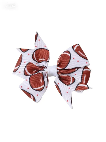 Miniatura 5 de BBTDIN Baby Football Turban Headband Girl Football Bows Baby Football Hair Band Bow BBG19 (3 Pcs-F1)