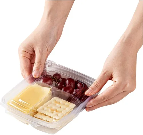 Miniatura 11 de Restaurantware Tamper Tek - Recipientes rectangulares para llevar de 11 onzas, 100 recipientes duraderos de plástico transparente congelable a