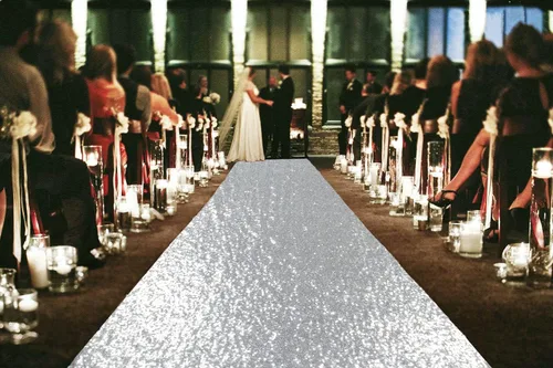 Miniatura 13 de ShinyBeauty Pasillo de Lentejuelas Negras Brillantes de 2 pies x 15 pies Alfombra Brillante para Bodas, Graduaciones, Fiestas, Alfombra Negra