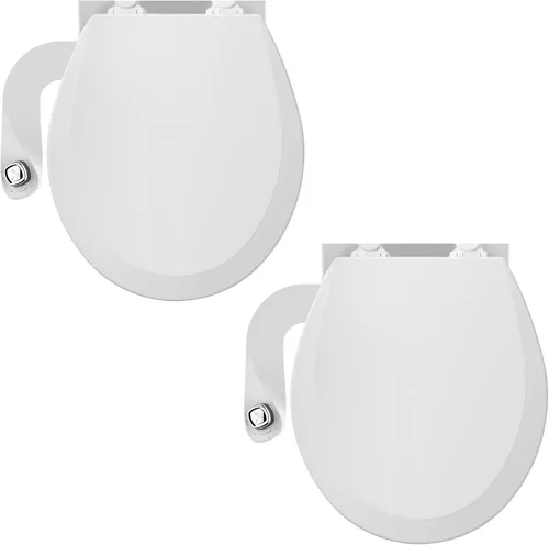 Miniatura 9 de Bemis Asiento de inodoro 500EC con ajuste perfecto, rociador de agua dulce, no eléctrico, bidé fácil de instalar, redondo, color blanco