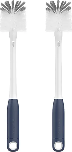 Miniatura 10 de ROSEOK 2 in 1 Long Handle Bottle Brush with Straw Brush for Cleaning Glass, Sports Bottle, Coffee Mug, Black, 1 Pack