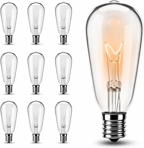 Miniatura 12 de Paquete de 25 Bombillas de Repuesto C7 Transparentes, Bombillas de Luz de Vela C7 para Exteriores, Luz de Vela Nocturna para Decoración de Patio