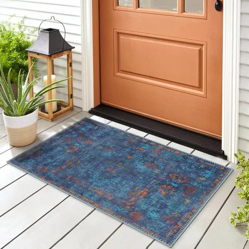Miniatura 13 de GLN Rugs Contemporary Collection - Alfombra de felpilla lavable a máquina, contemporánea, antideslizante, de pelo corto, alfombra de felpilla