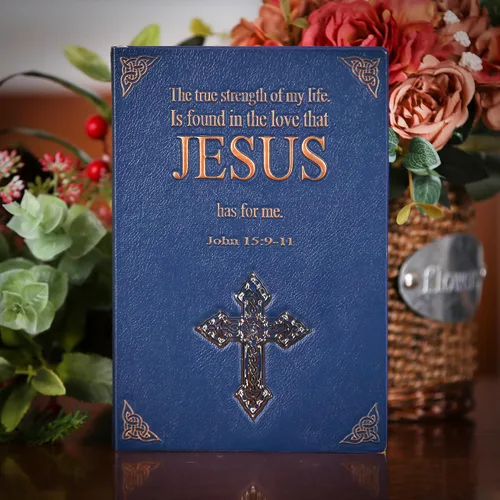 Miniatura 5 de Diario sin forro – Jesús 3D en relieve de tapa dura azul cuaderno en blanco A5 cuaderno de bocetos regalo, 8.4 x 5.7 pulgadas
