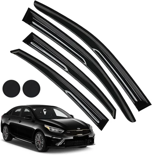 Miniatura 32 de Protectores de lluvia para Mazda 3 Hatchback 2010-2013, deflectores de ventana lateral con cinta adhesiva para Mazda 3 Hatchback, viseras de ventana