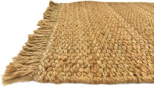 Miniatura 8 de Unique Loom Chunky Jute Collection - Alfombra de área sólida, transitoria, bohemia, 2 pies 6 pulgadas x 6 pies 0 pulgadas, color bronceado/natural