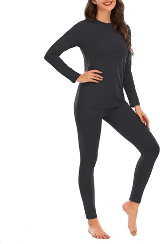 Miniatura 3 de American Trends Conjunto de ropa interior térmica para mujer, ropa interior larga con forro polar, parte superior e inferior, conjuntos térmicos