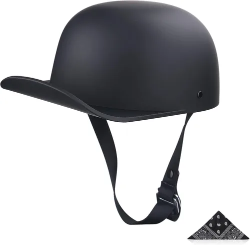 Miniatura 9 de Baseball Motorcycle Helmet - DOT Approved Open Face Helmet for Men Women Baseball Cap Helmet for Bike, Cruiser, Chopper, Moped, Scooter