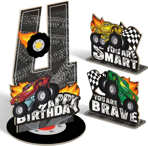 Miniatura 23 de Juego de 3 piezas de dinosaurios con signo de número de 2º cumpleaños, decoración de mesa de dinosaurios para niños y niños de 2º cumpleaños