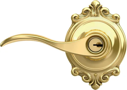 Miniatura 8 de SCHLAGE - Manija Accent con cerradura que se abre con llave y una moldura Brookshire en latón brillante Bright Brass