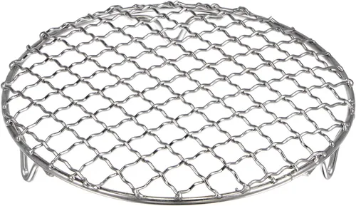 HARFINGTON Rejilla Redonda de Cocina de 6.5 Pulgadas de Acero Inoxidable 201 con Alambre Cruzado para Barbacoa, Parrilla, Cocina, Horneado, Ahumado