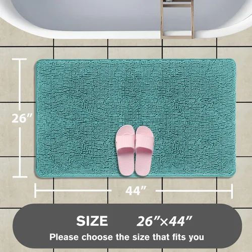 Miniatura 514 de Alfombra de baño pequeña de 12 x 18 pulgadas, lavable y absorbente, antideslizante, alfombra de baño de felpilla gruesa y suave para baño, ducha