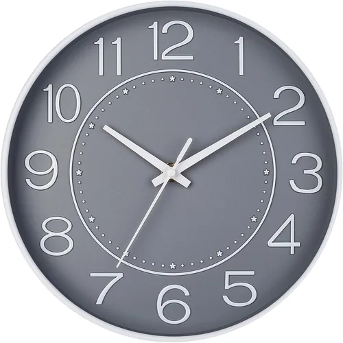 Miniatura 13 de HZDHCLH Reloj de pared pequeño de 10 pulgadas, funciona con pilas, reloj de cuarzo azul para pared, silencioso sin tictac, moderno reloj de pared
