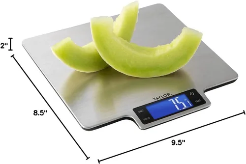 Miniatura 4 de Taylor - Báscula digital ultraprecisa de acero inoxidable para cocina doméstica, de 22 libras, una, color plateado