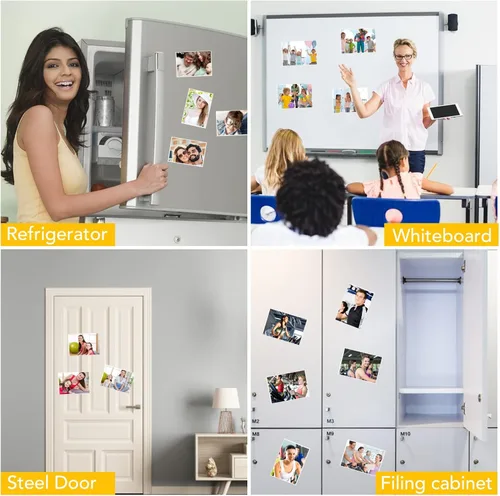 Miniatura 3 de YixangDD Paquete de 50 portarretratos magnéticos, marcos de fotos magnéticos de 4 x 6 pulgadas, marcos de fotos magnéticos para refrigerador, hogar