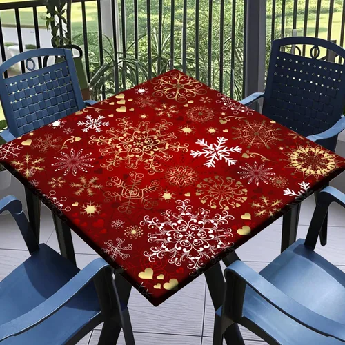 Miniatura 4 de Round Fitted Tablecloth with Elastic Outdoor Table Cover Round Elastic Tablecloths for Tables Waterproof Wipeable Table Cloths for