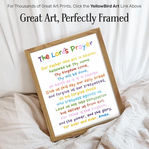 Miniatura 2 de Arte de pared con texto en inglés "Lords Prayer Framed", decoración religiosa de las Escrituras para la iglesia, aula de escuela dominical