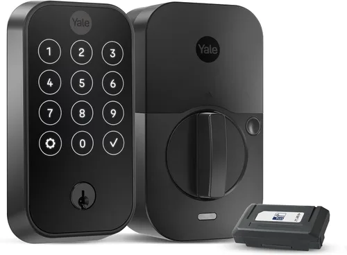 Yale Assure Lock 2 Cerrojo de Seguridad, Cerradura de Puerta de Entrada Digital con Pantalla Táctil en Ante Negro con Teclado Electrónico y Llave de