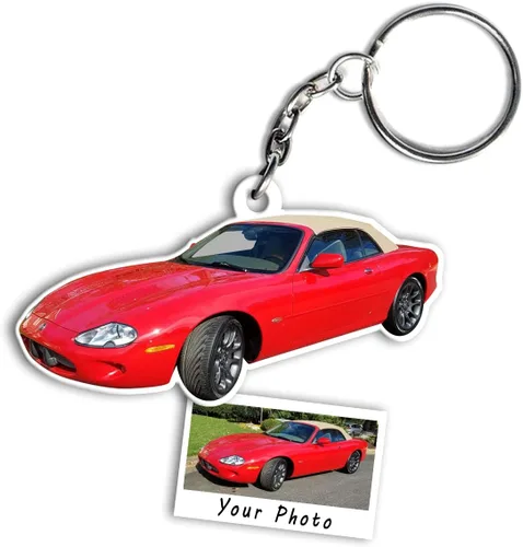 Miniatura 4 de Llavero personalizado con foto para camión, llavero acrílico cuadrado personalizado para amantes de las camionetas, transparente/transparente