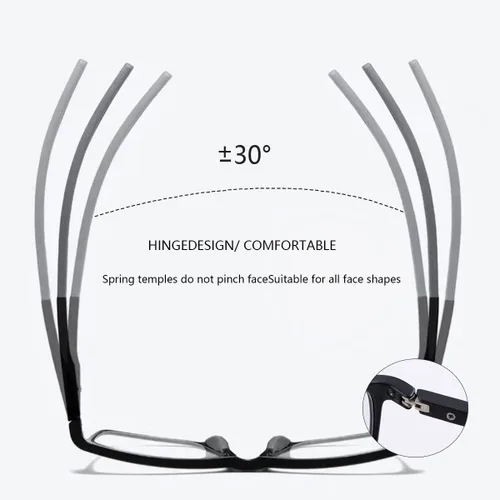 Miniatura 6 de Photochromic Progressive Multifocus Reading Glasses UV400 Spring Hinge Computer Anti Blue Light Eyewear for Men Women