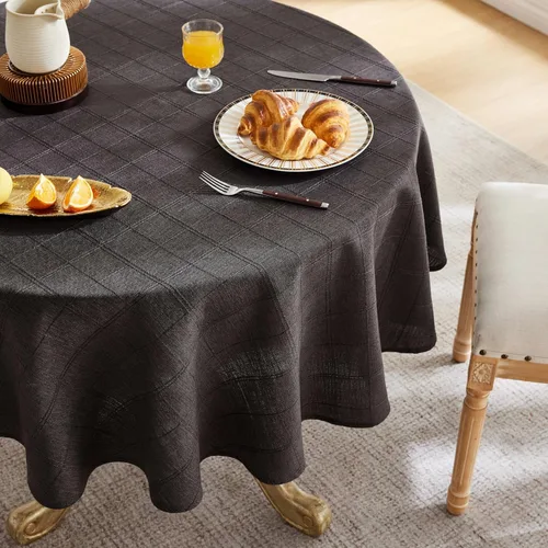 Miniatura 28 de ZeeMart Mantel (beige, redondo de 52 pulgadas)