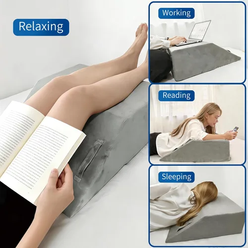 Miniatura 5 de Almohadas de elevación de piernas para después de la cirugía, almohada de espuma viscoelástica para dormir, espalda baja, cadera, tobillo, alivio