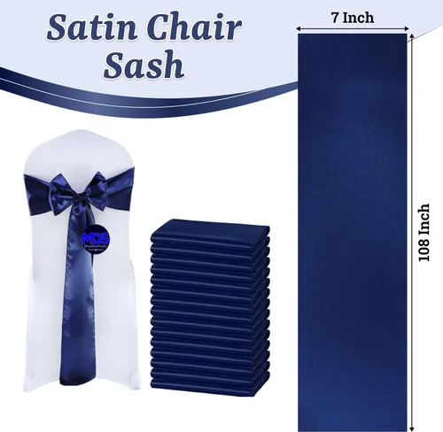 Miniatura 10 de mds - Lote de 10 lazos de satén para sillas de boda y eventos, para decoración de fiestas, 30 colores, Satin, 10 Verde oliva