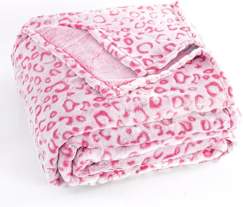 Miniatura 11 de PLEASANT BOULEVARD Manta de Forro Polar con Estampado de Leopardo, Colcha de Microfibra Suave Liviana Acogedora y Cálida Premium para Sofá y Cama