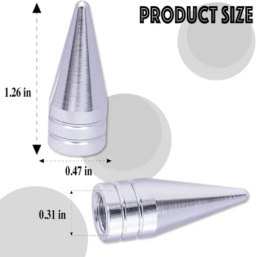 Miniatura 2 de 4 piezas de tapas de válvula de rueda con forma de punta, válvula de rueda de aleación de aluminio con punta, universal para automóviles, SUV