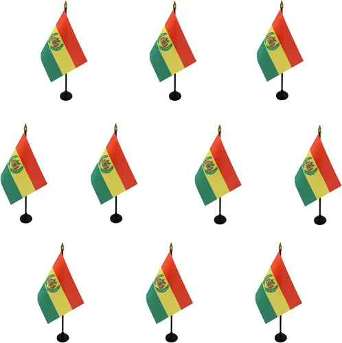 Miniatura 13 de AZ FLAG - Bandera de mesa Colombia de 4 x 6 pulgadas - Mini bandera colombiana de escritorio 100% poliéster 5.9 x 3.9 in - Cartel de oficina
