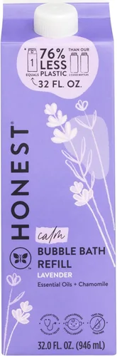 The Honest Company Recambio de baño de burbujas espumoso, aroma calmante a lavanda, sin desgarros, hipoalergénico, derivado de forma natural, suave