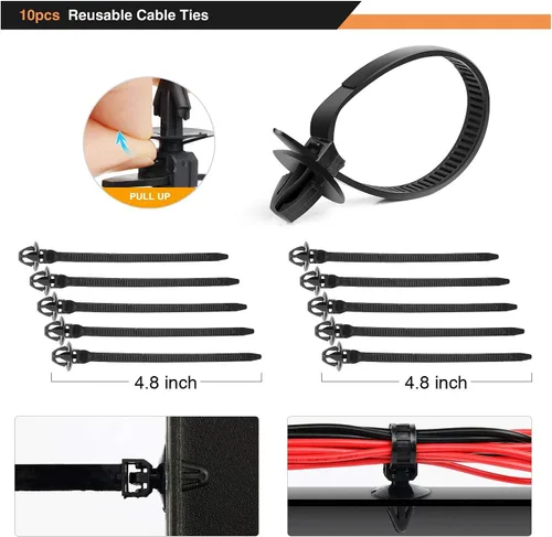 Miniatura 6 de GOOACC Surtido de 60 clips de enrutamiento para telar de alambre de automóvil, 6 tamaños diferentes, clips de enrutamiento universales para Honda GM