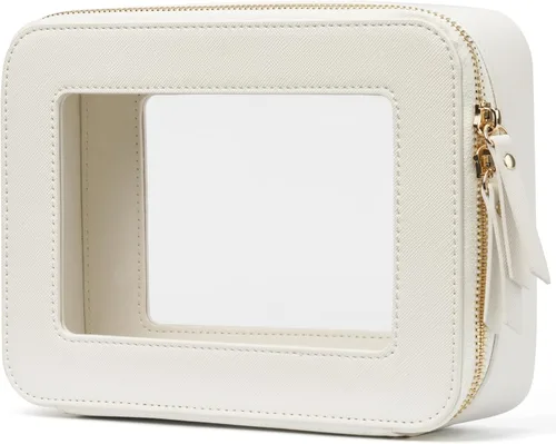 Miniatura 28 de Bolsa de maquillaje transparente Popvibe, estuche de cosméticos de viaje con cremallera, bolsa de aseo transparente con cremallera, organizador Malva