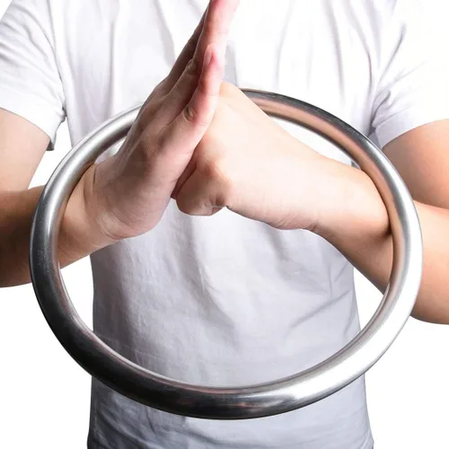 Miniatura 6 de Anillo de acero inoxidable Wing Chun YeWen Sau Sticky entrenamiento manual de fuerza Tsun Siu Lum Kung Fu