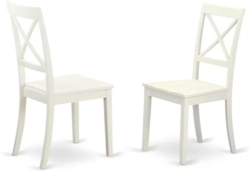 Miniatura 4 de East West Furniture LGBO7-LWH-W - Juego de cocina de 7 piezas que consta de una mesa rectangular con hojas de mariposa y 6 sillas de comedor, 42 x