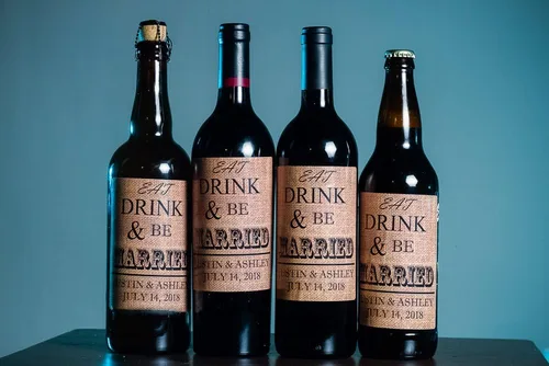 Miniatura 7 de 12 etiquetas autoadhesivas fáciles de usar para botellas de vino/cerveza de boda