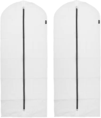 Miniatura 8 de Brabantia Paquete de 2 bolsas protectoras de ropa colgantes transparentes medianas (blanco) para almacenamiento de ropa, se adapta a abrigos