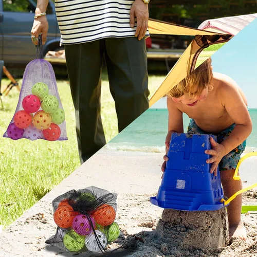 Miniatura 53 de GSE Games & Sports Expert Bolsa de malla con cordón para béisbol, pelotas de pickleball, pelotas de golf, gimnasio, equipo de natación, lavandería