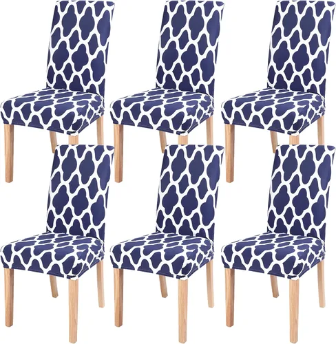 Miniatura 30 de SearchI Juego de 4 fundas para sillas de comedor, elásticas con estampado floral, fundas deslizables para sillas Parsons de spandex, removibles